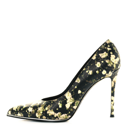 Givenchy Calfskin Floral Print Pointed Toe Pumps 41.5 Black Multicolor 1 of 9