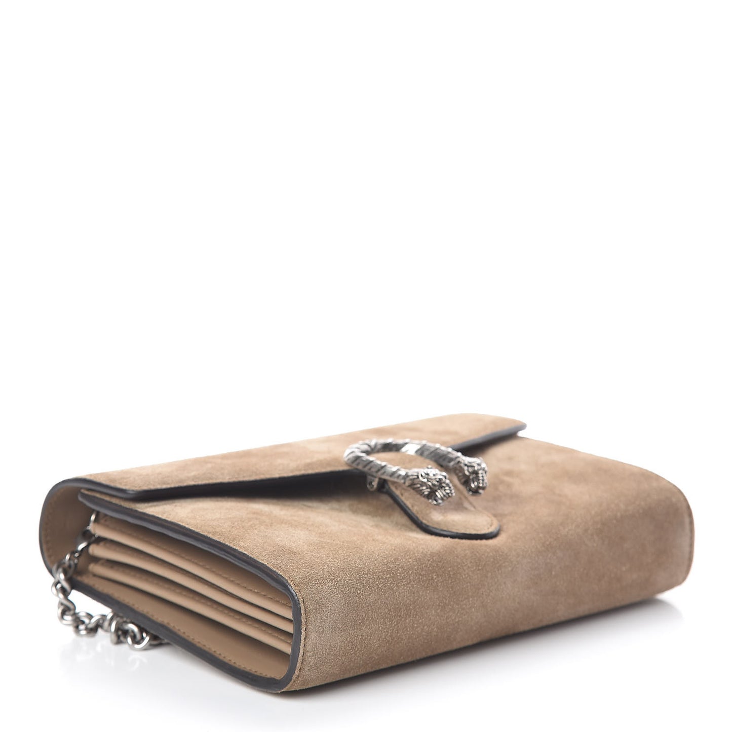 Suede Mini Dionysus Chain Wallet Beige