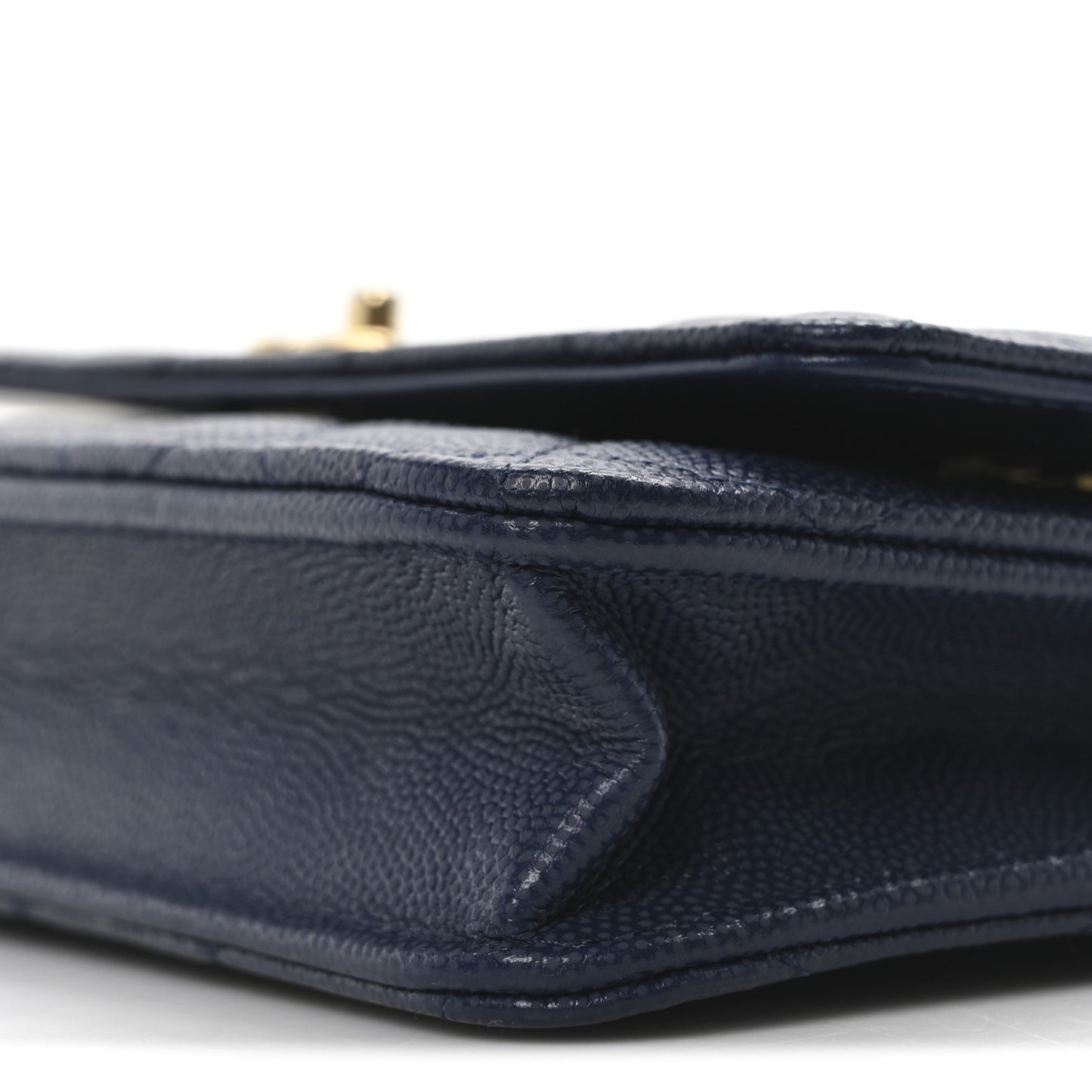 Caviar Quilted Coco Stamps Wallet on Chain WOC Blue