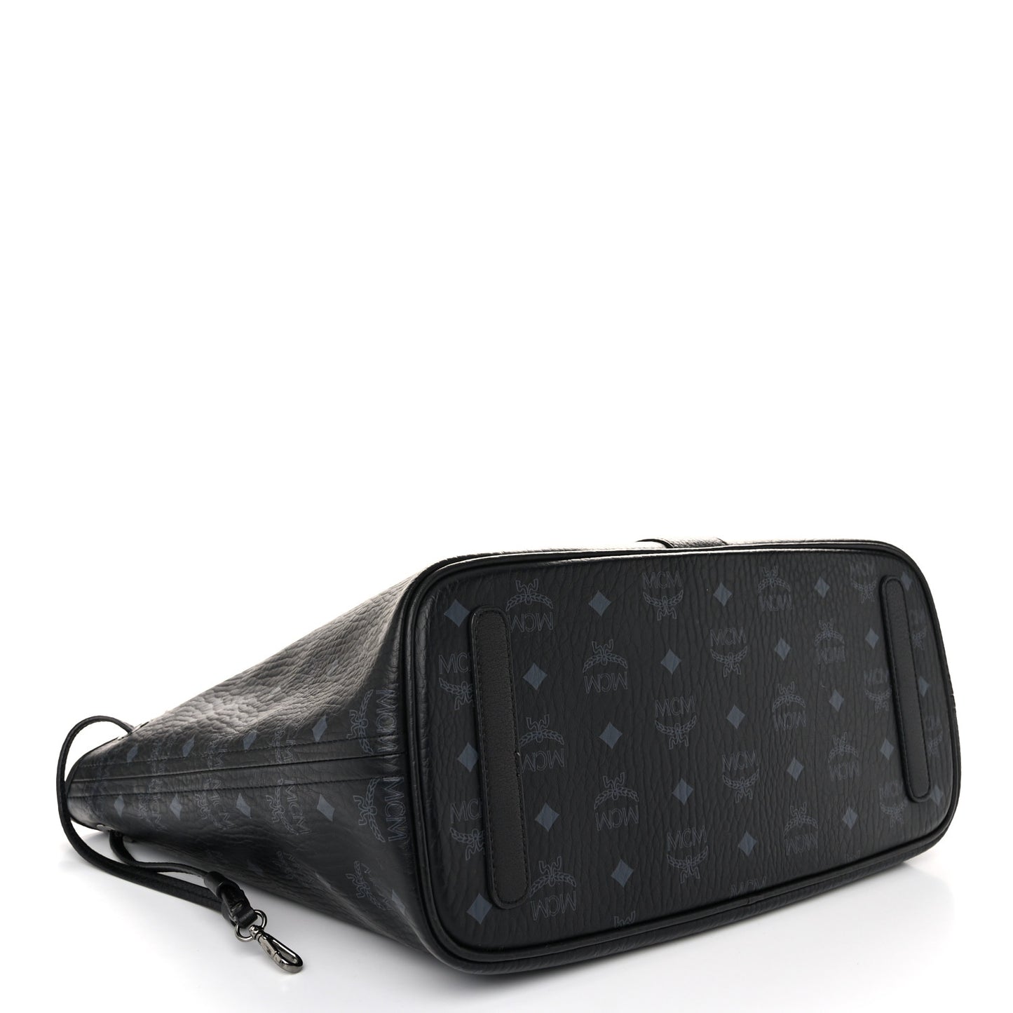 Grained Calfskin Visetos Medium Liz Reversible Shopper Tote Black