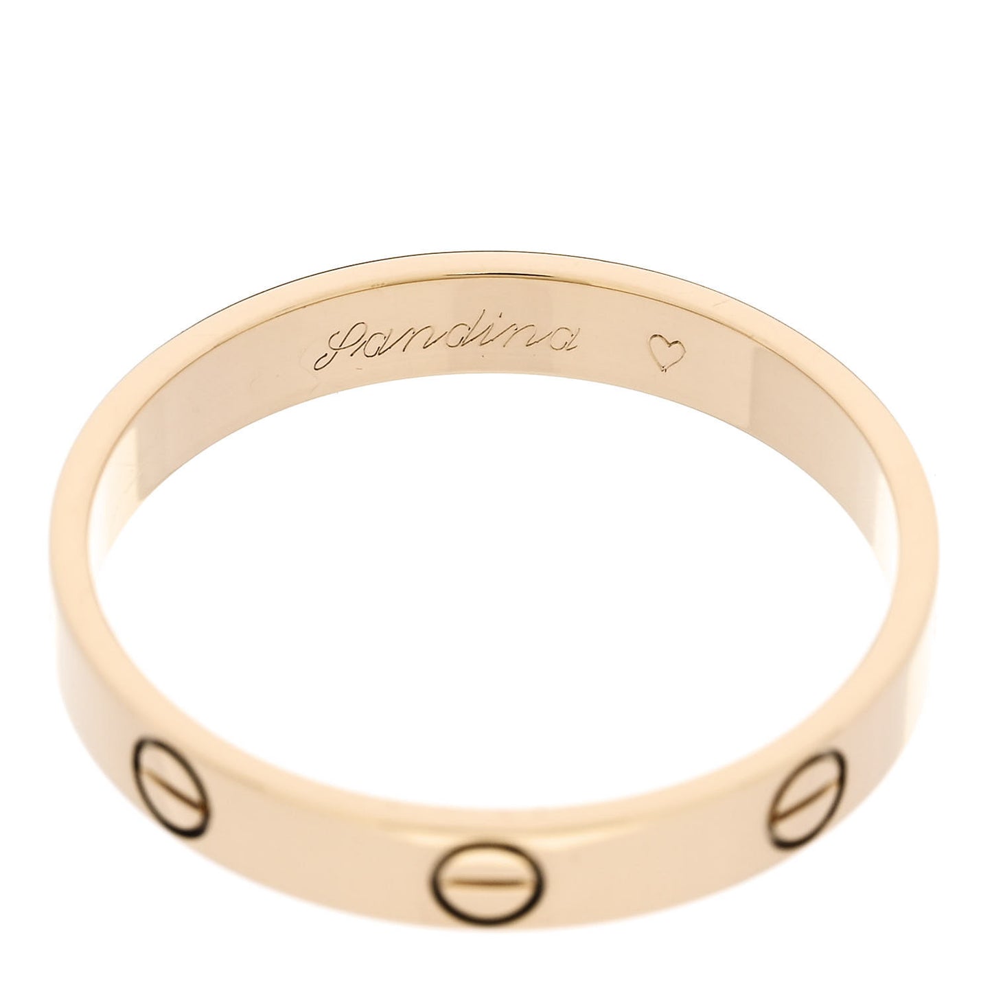 18K Yellow Gold 3.5mm LOVE Wedding Band Ring 64 10.75