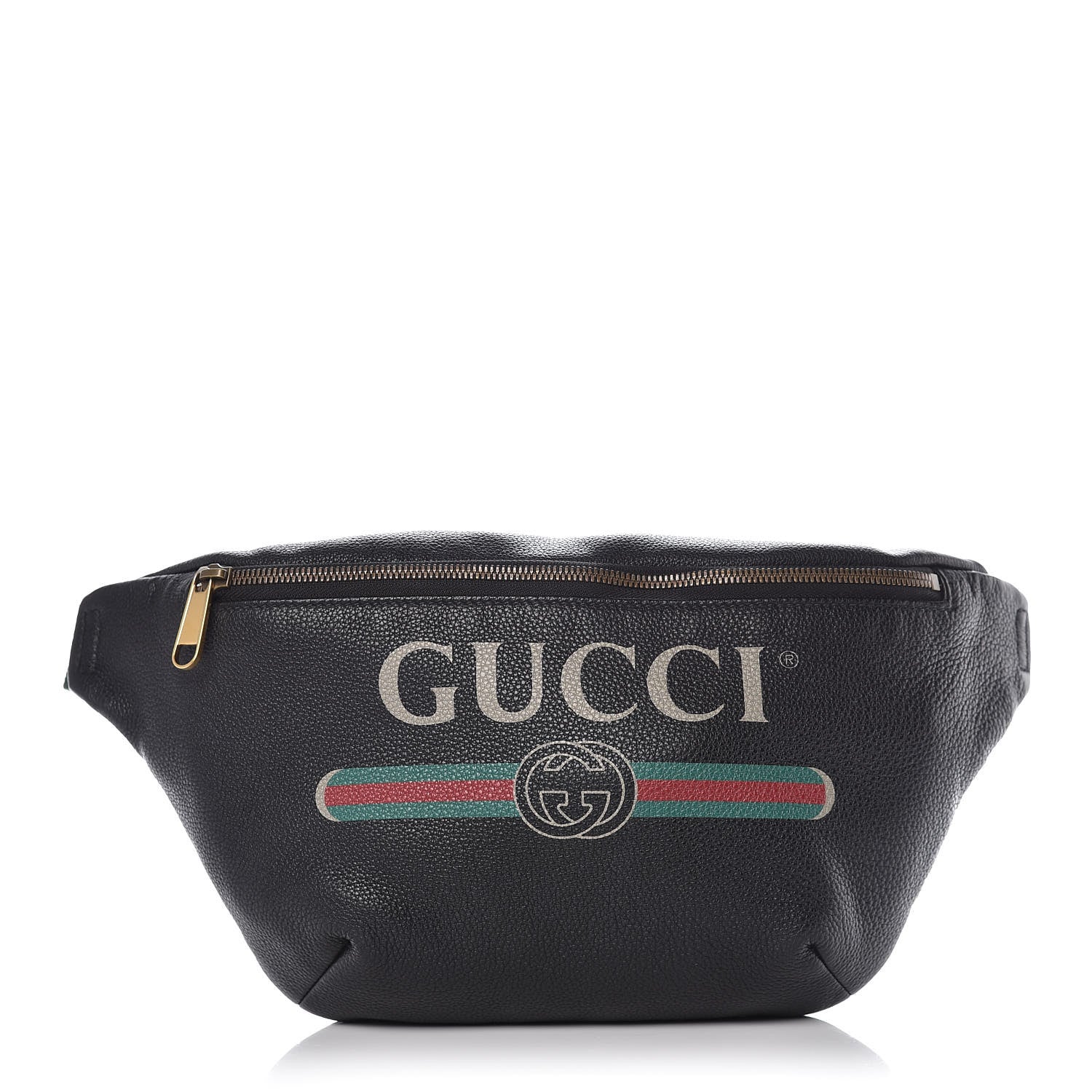 Gucci Grained Calfskin Logo Belt Bag Black 1 of 11