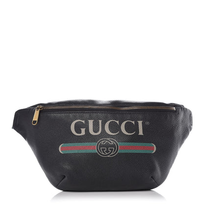 Gucci Grained Calfskin Logo Belt Bag Black 1 of 11