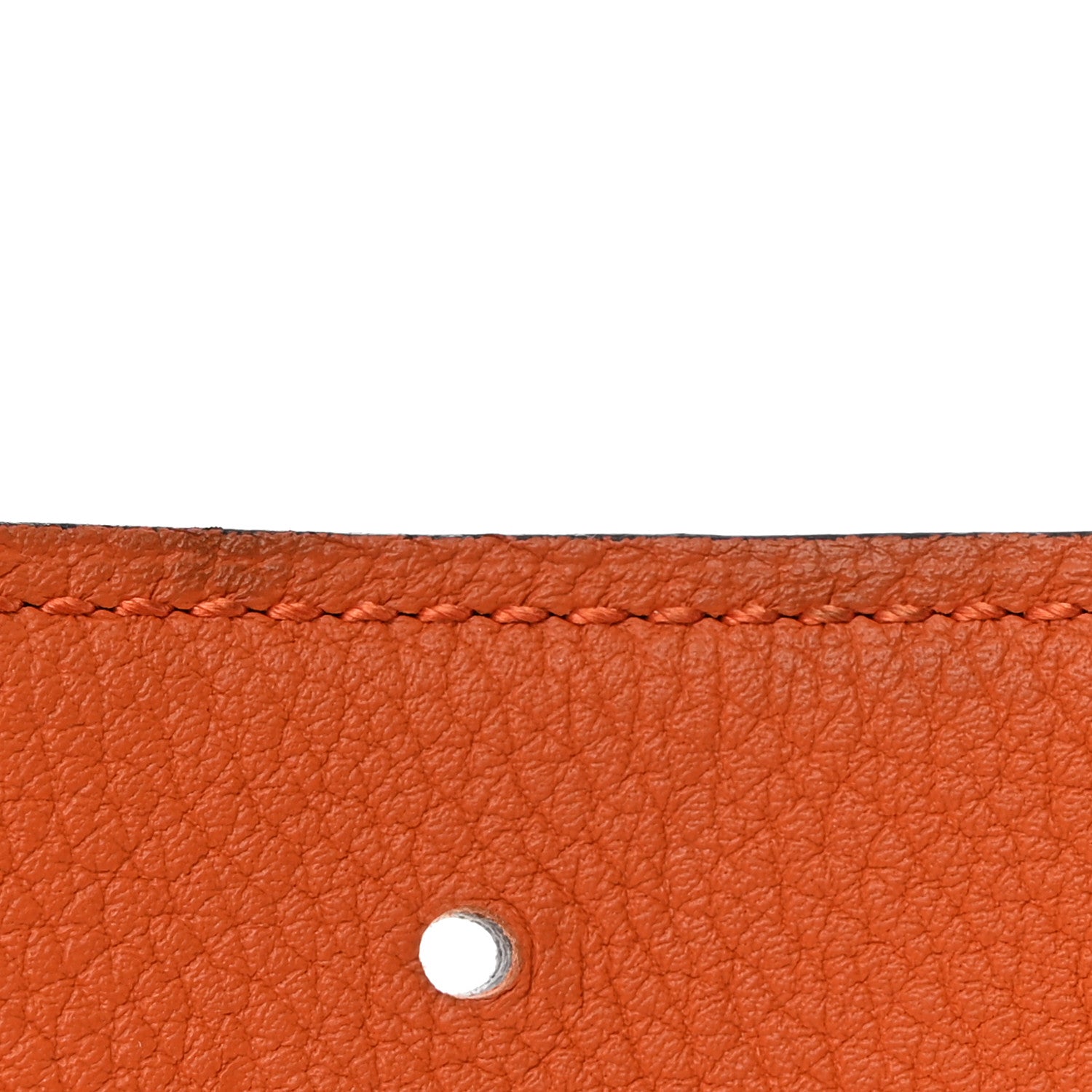 Hermes Box Togo 32mm H Belt 85/34 Black Orange 6 of 7