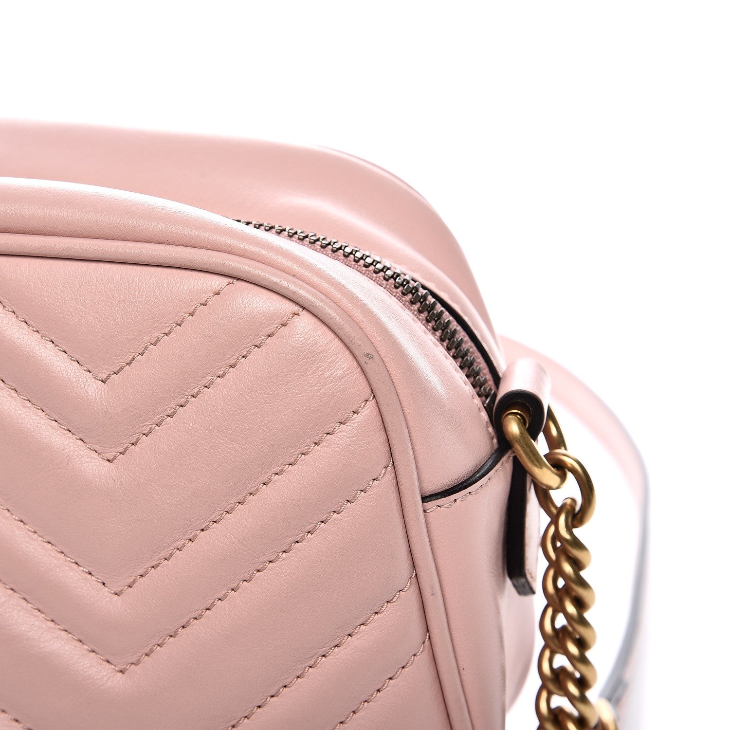 Gucci Calfskin Matelasse Small GG Marmont Chain Shoulder Bag Perfect Pink 9 of 10