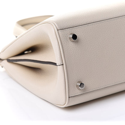 Gucci Grainy Calfskin Small Zumi Top Handle Bag Mystic White 5 of 11