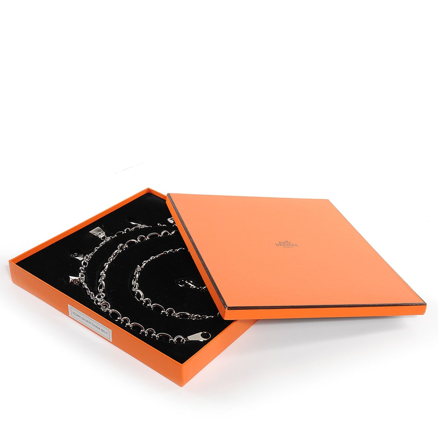 Palladium Silver Olga 5 Charms Chain Belt