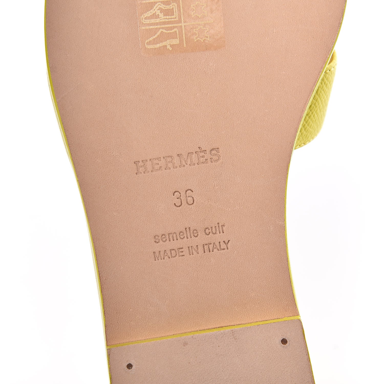 Hermes Epsom Oran Sandals 36 Jaune Pollen 7 of 9