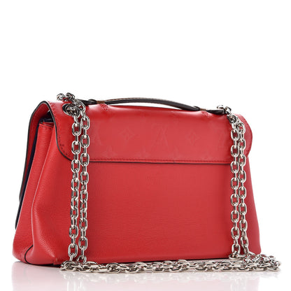 Louis Vuitton Monogram Cuir Plume Ecume Very Chain Bag Rouge Rubis 3 of 10