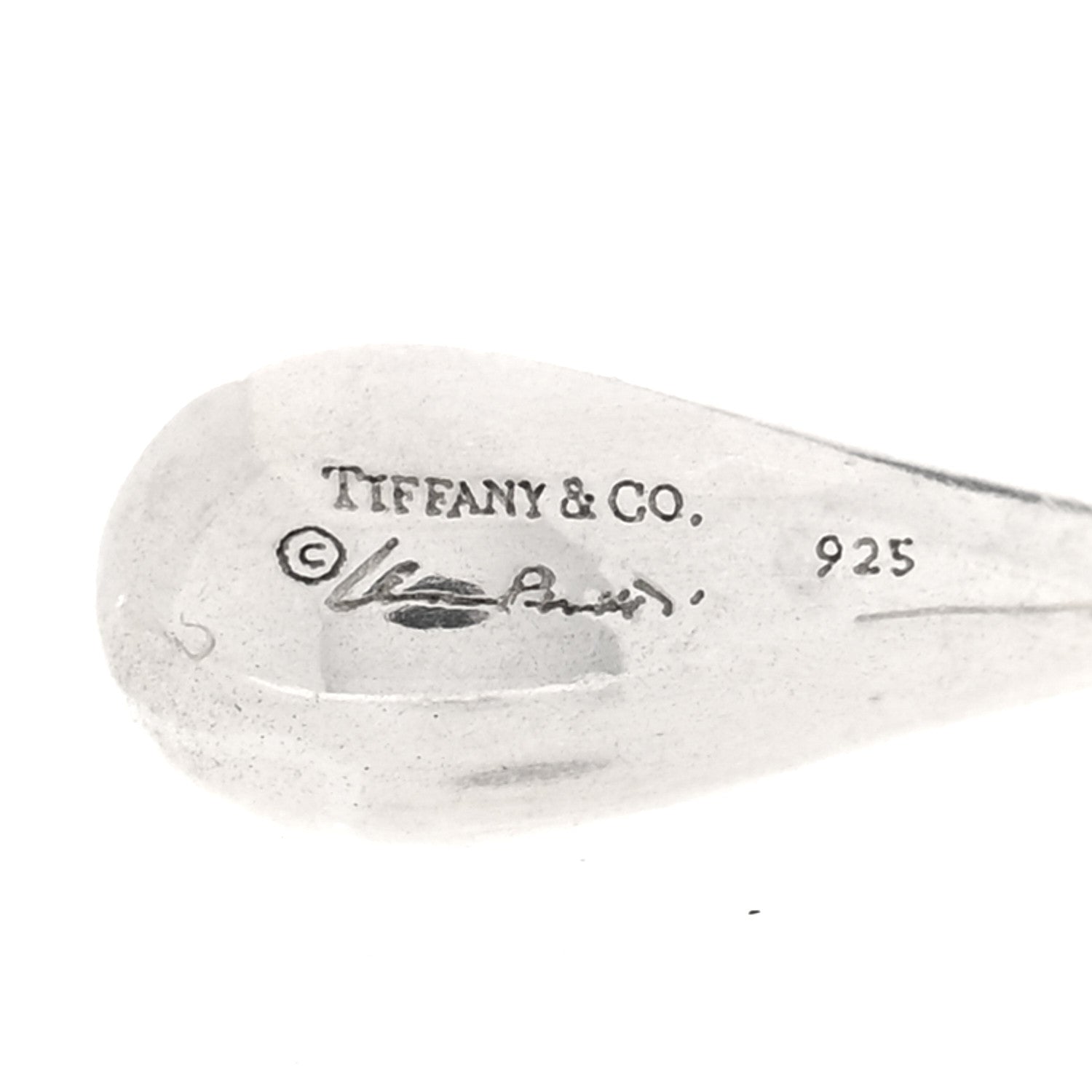 Tiffany Sterling Silver Elsa Peretti Teardrop Earrings 4 of 4