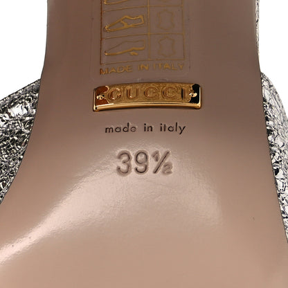 Gucci Galassia GG Marmont Fringe 75mm Slide Sandals 39.5 Argento 6 of 7