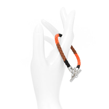 Hermes Swift Silk Braided Glenan H Trio Single Tour Bracelet T4 Mars 2 of 5