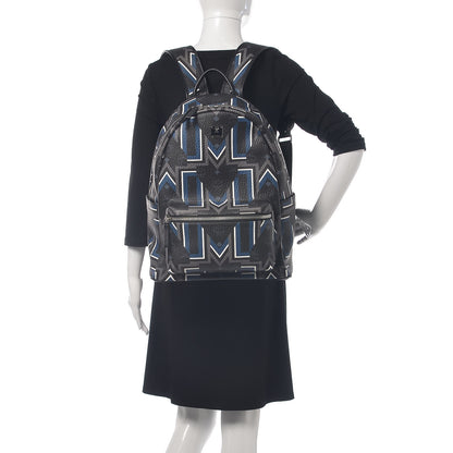 MCM Visetos Gunta Striped Printed Medium Stark Backpack Black 3 of 11