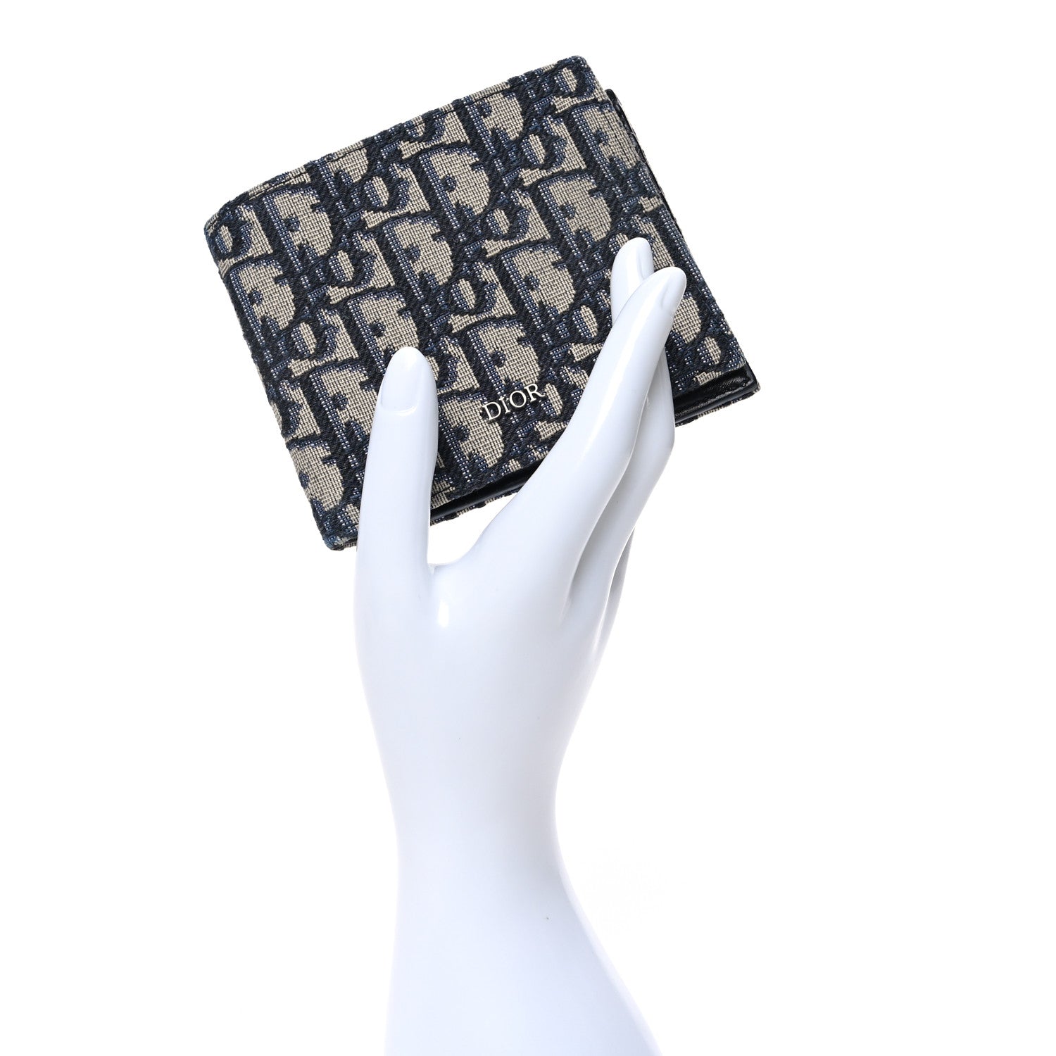 Christian Dior Oblique Bi-Fold Wallet Blue 2 of 11