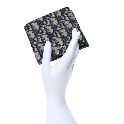 Christian Dior Oblique Bi-Fold Wallet Blue 2 of 11