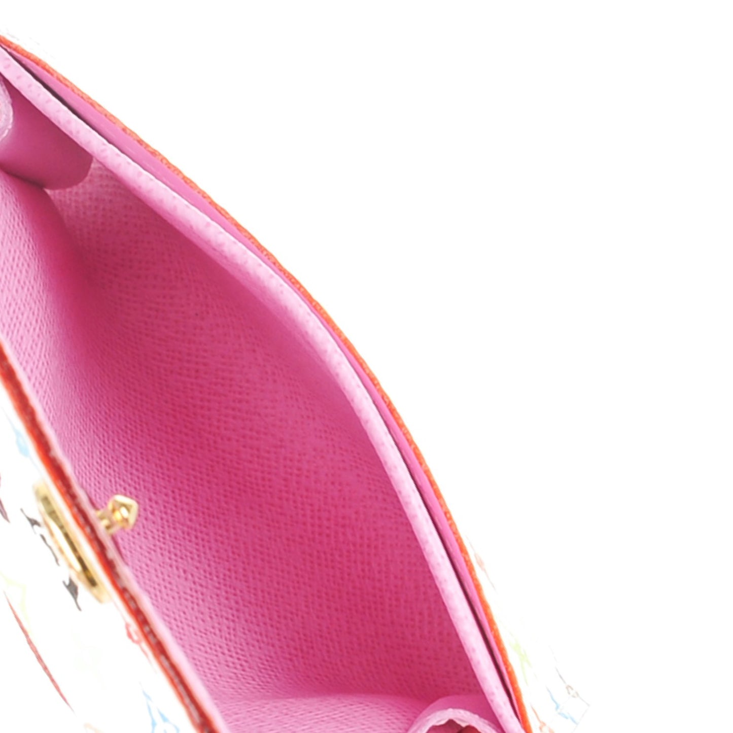 Monogram Multicolor Business Card Holder White Litchi