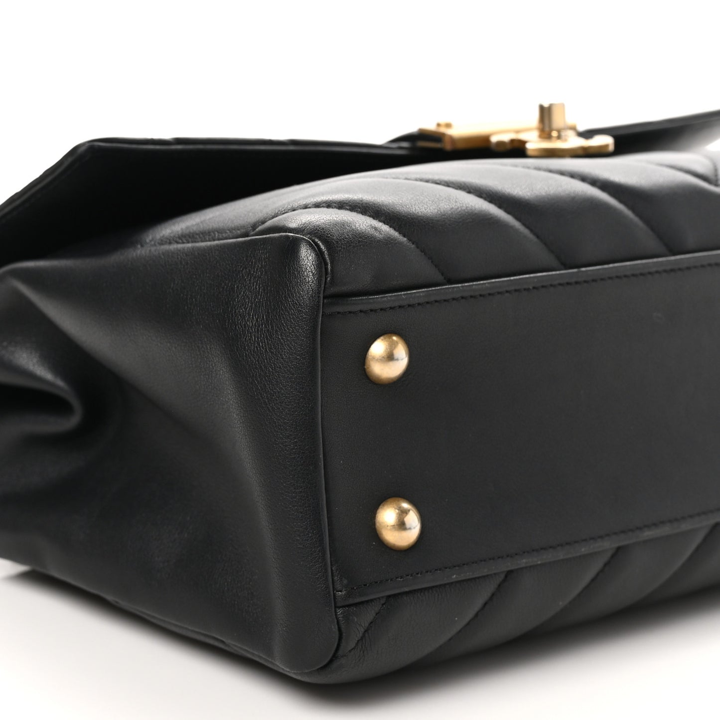 Calfskin Quilted Chevron In The City Bag Black
