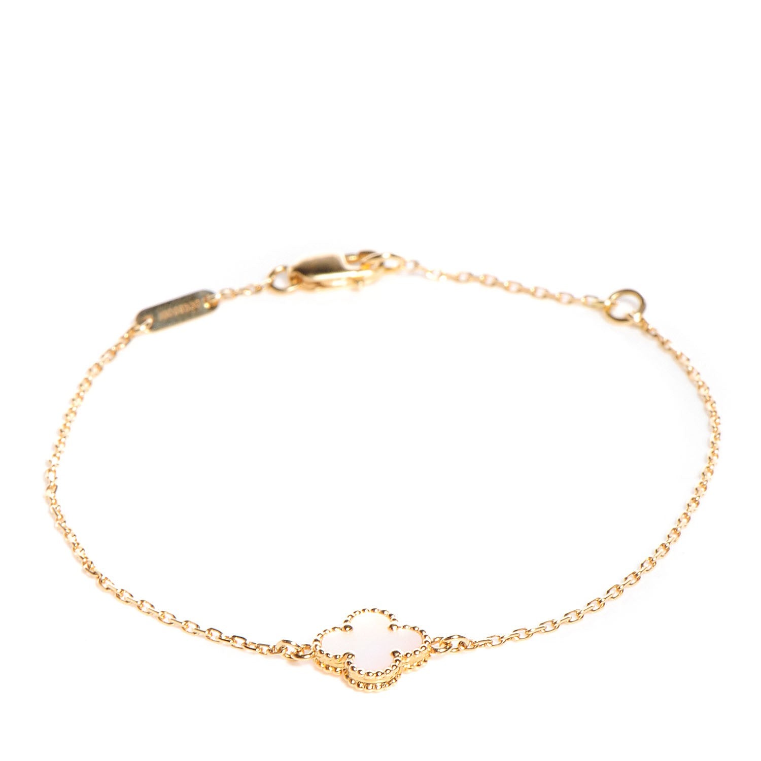 Van Cleef & Arpels 18K Yellow Gold Mother of Pearl Sweet Alhambra Bracelet 1 of 5
