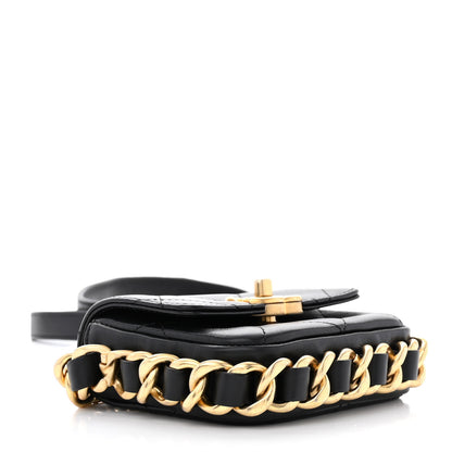 Chanel Calfskin Quilted Mini Framing Chain Bag Black 4 of 11