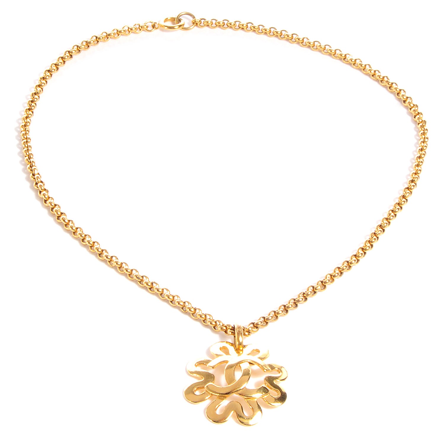 Chanel CC Chain Pendant Long Necklace Gold 5 of 6