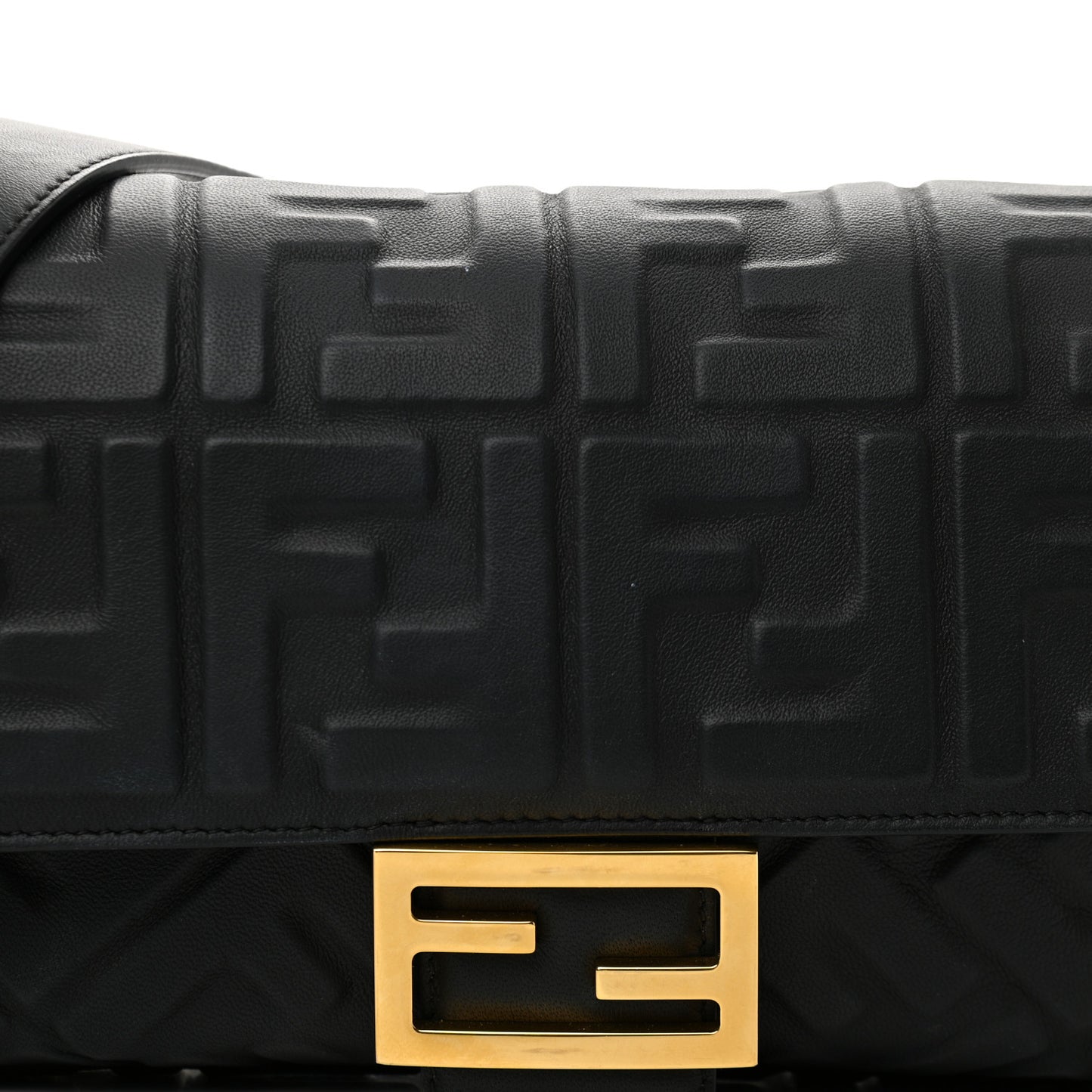 Nappa FF 1974 Embossed Baguette Black