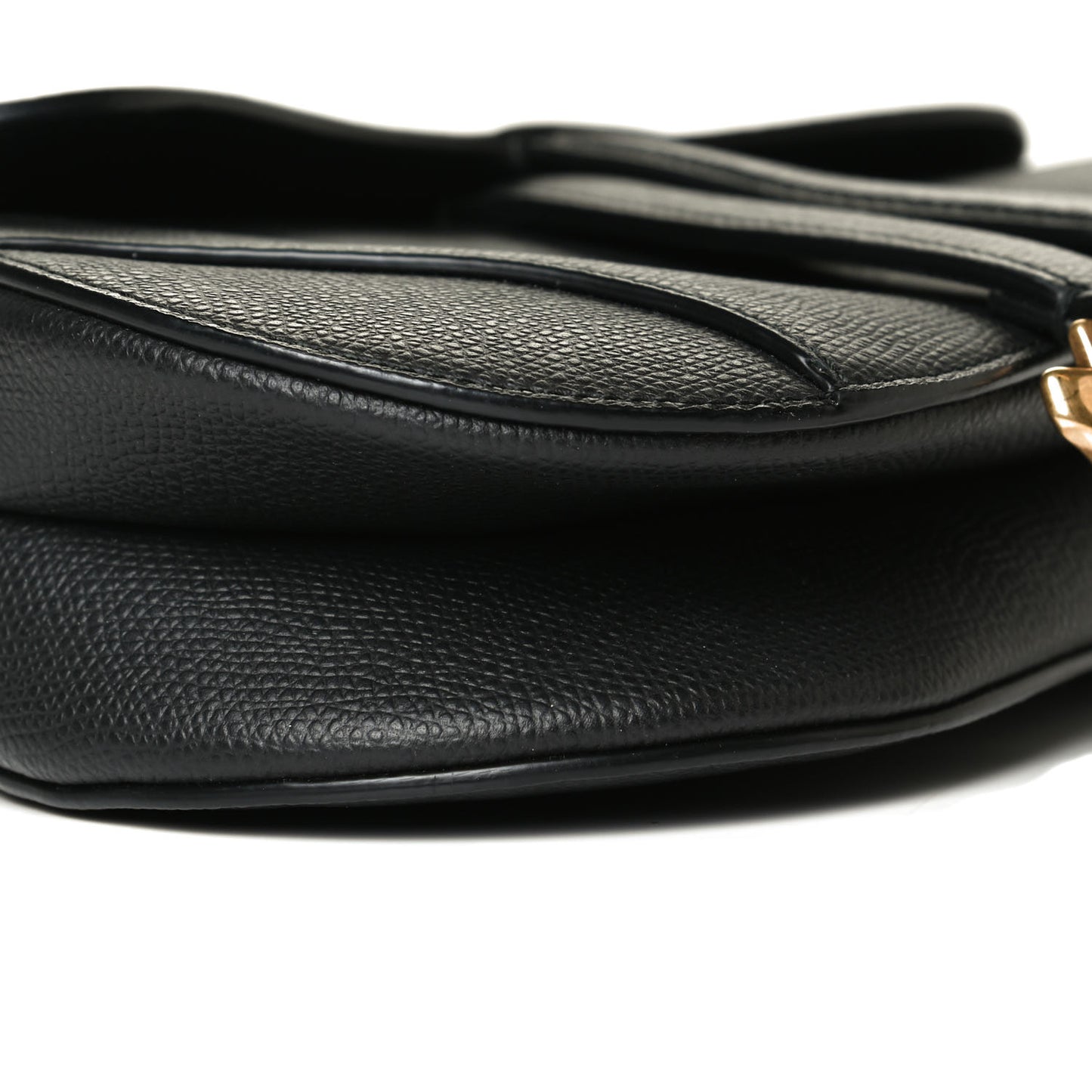 Grained Calfskin Mini Saddle Bag Black