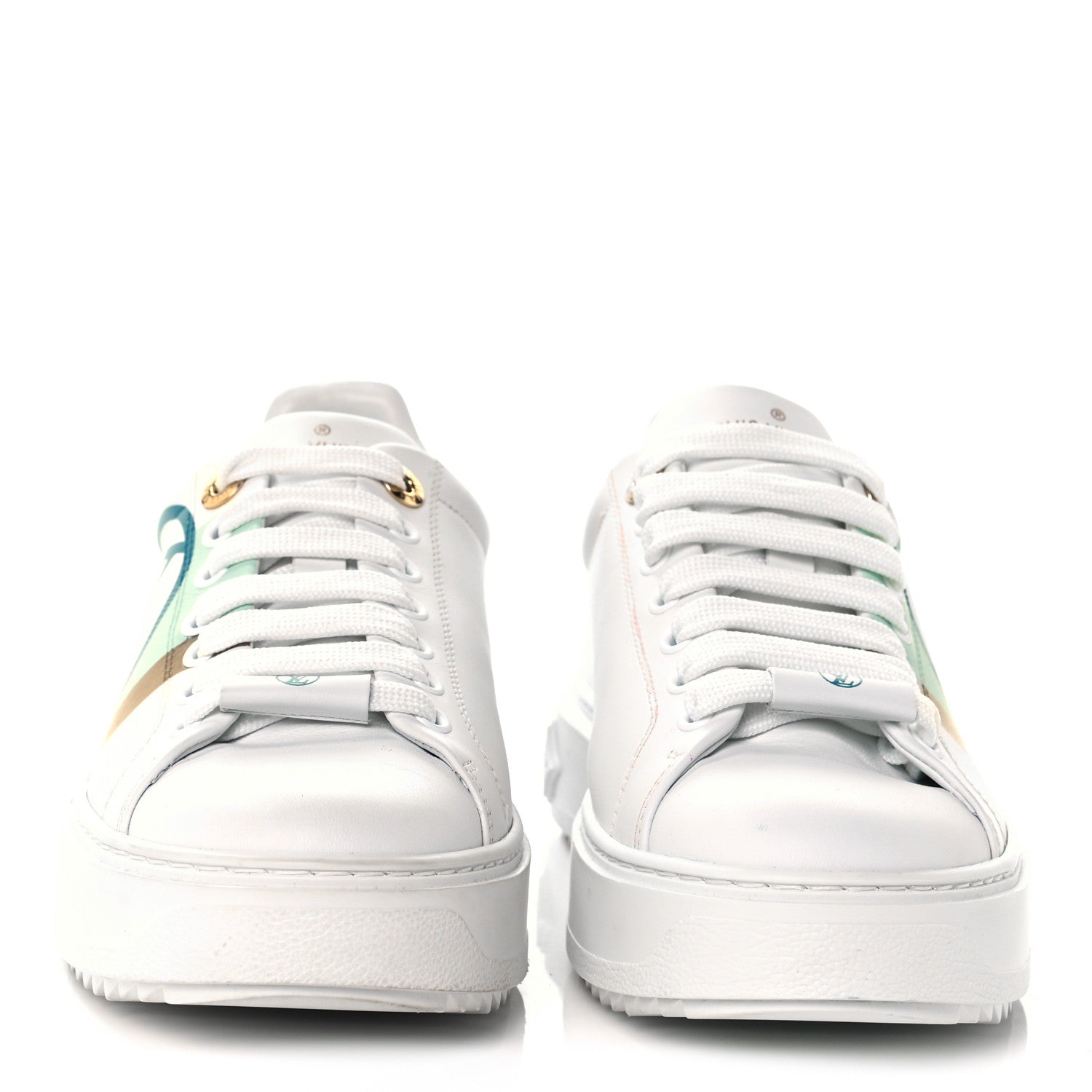 Louis Vuitton Monogram Time Out Sneakers 37.5 White Vert 2 of 7