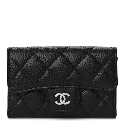 Chanel Caviar Quilted Flap Card Holder Wallet Black 1 of 12