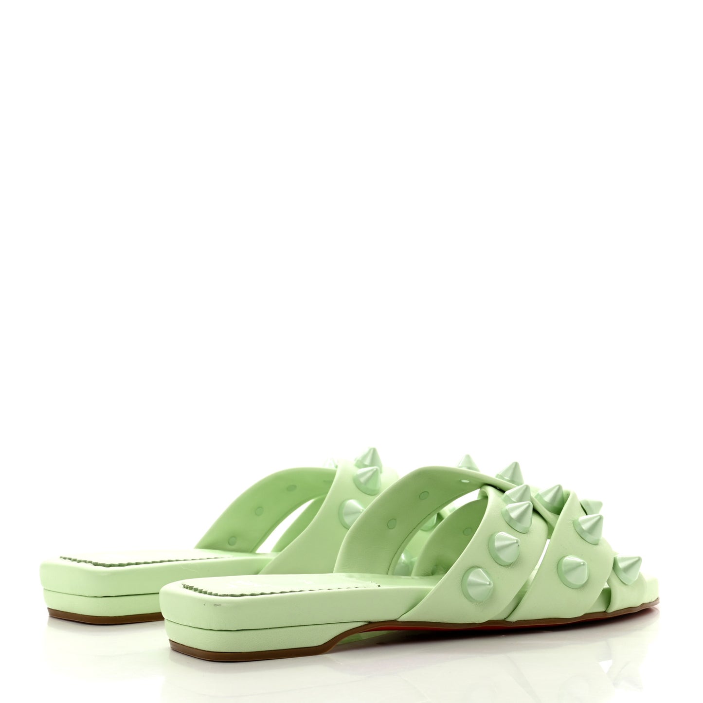 Calfskin Miss Spika Club Sandals 38.5 Studio Green