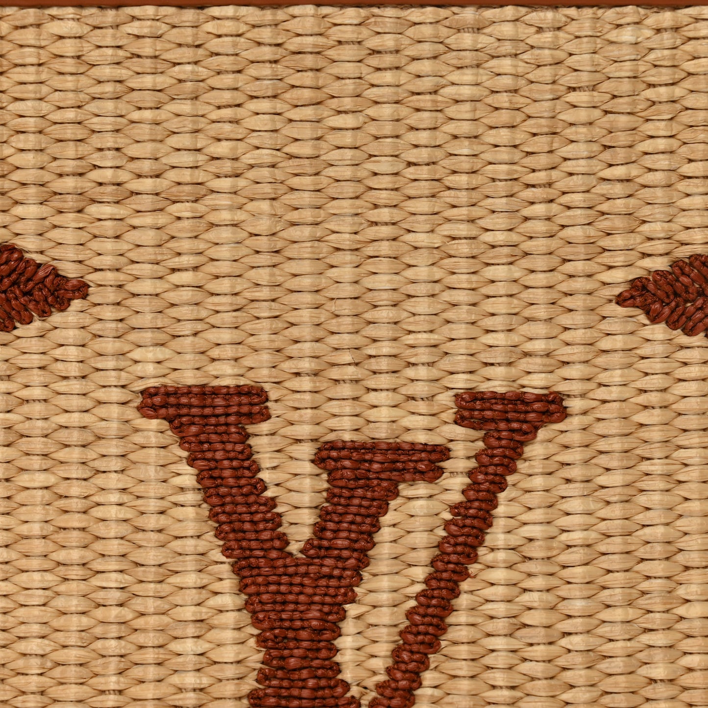 Raffia Monogram Giant Toiletry Pouch 26 Tan