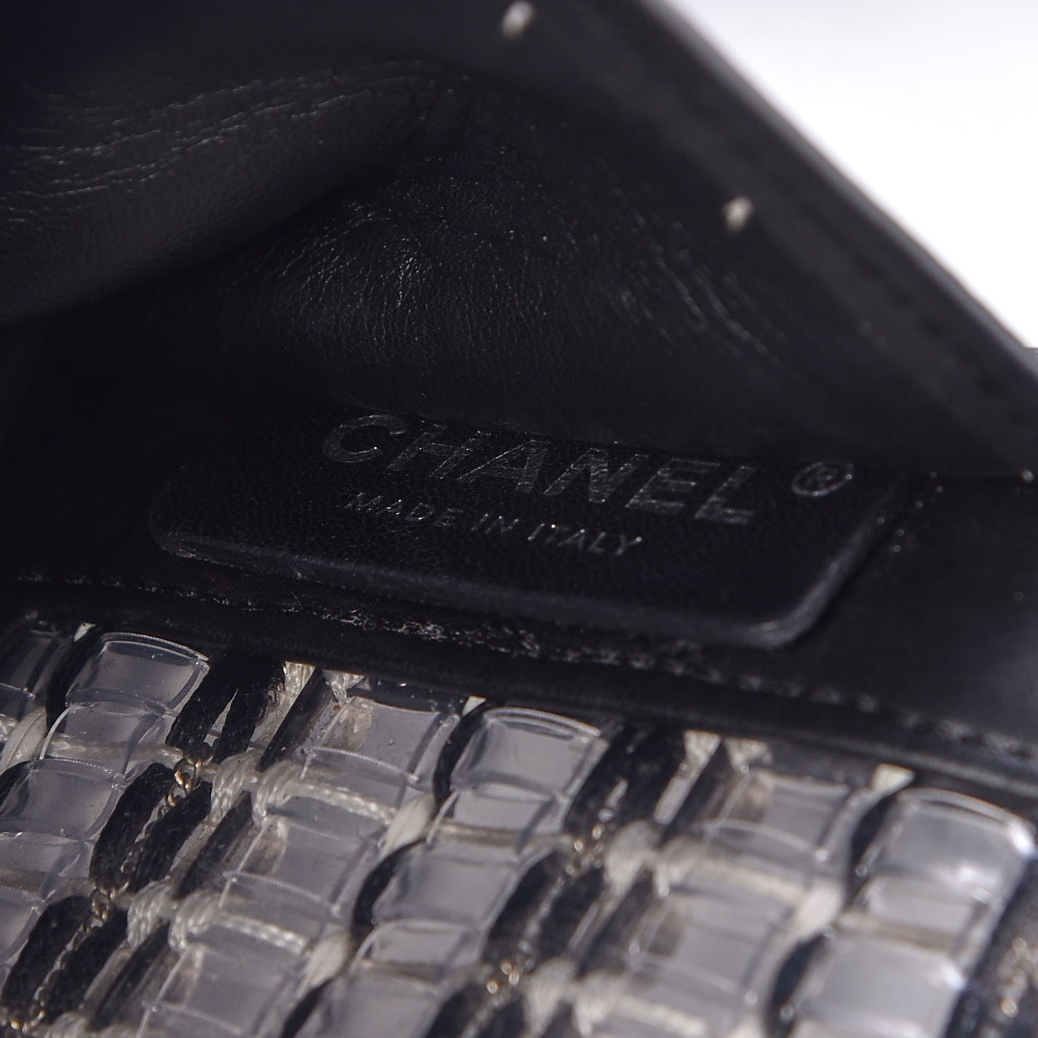 Chanel Lambskin PVC Thread Woven Small Boy Flap Black 5 of 8