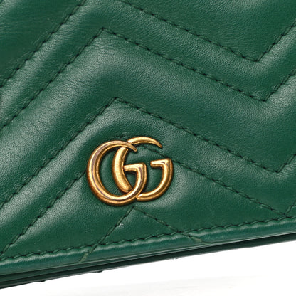 Gucci Calfskin Matelasse GG Marmont Card Case Wallet Emerald 8 of 8