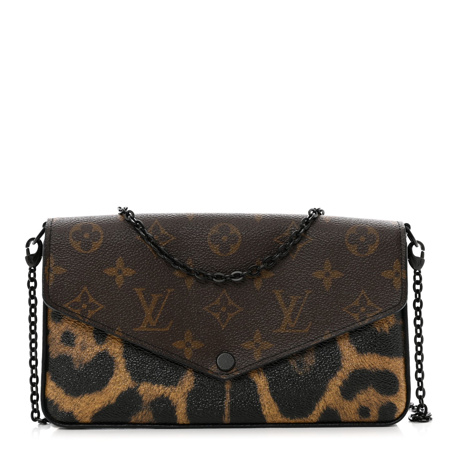 Monogram Animal Print Pochette Felicie Chain Wallet