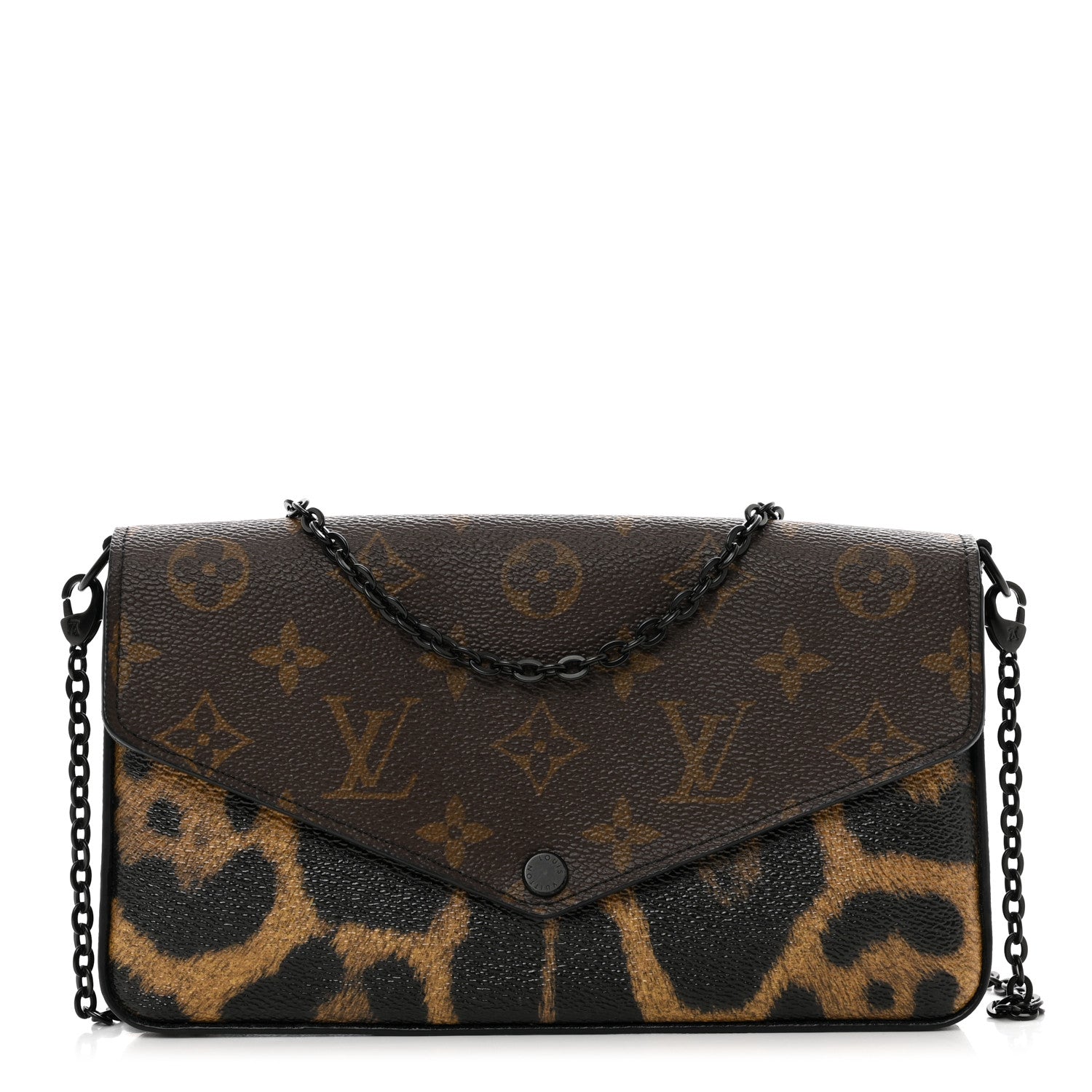 Louis Vuitton Monogram Animal Print Pochette Felicie Chain Wallet 2 of 8