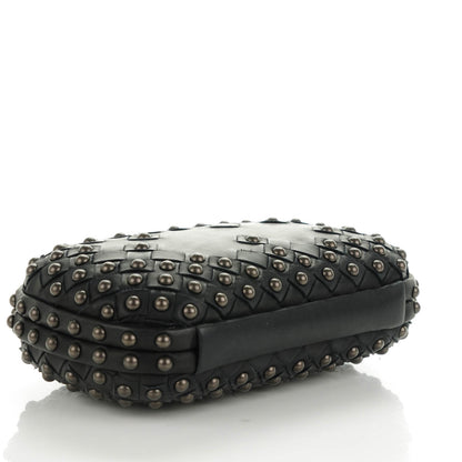Bottega Veneta Waxy Nappa Intrecciato Knot Studded Clutch Nero 5 of 7