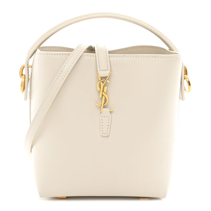 Saint Laurent Shiny Calfskin Le 37 Mini Bucket Bag Blanc Vintage 1 of 10