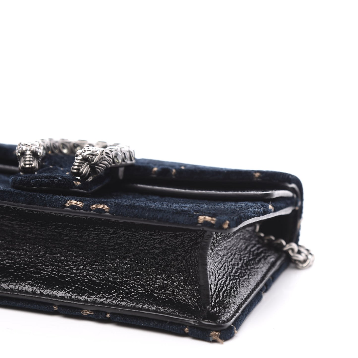 Velvet GG Monogram Super Mini Dionysus Shoulder Bag Blue Beige Black