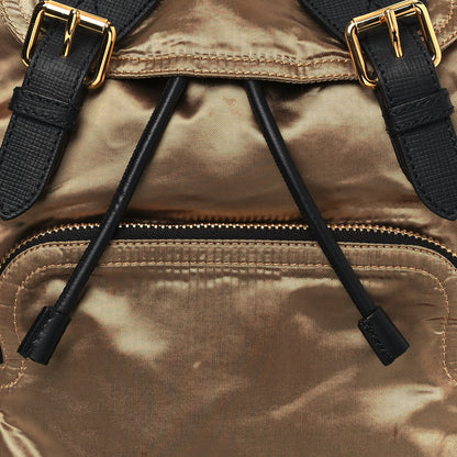 Burberry Metallic Satin Nylon Medium Rucksack Backpack Gold 9 of 20