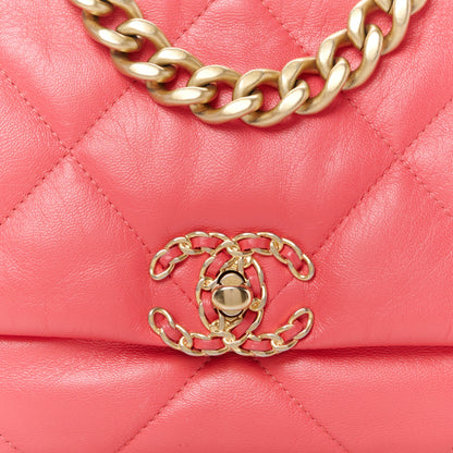 Chanel Lambskin Quilted Medium Chanel 19 Flap Dark Pink 8 of 10