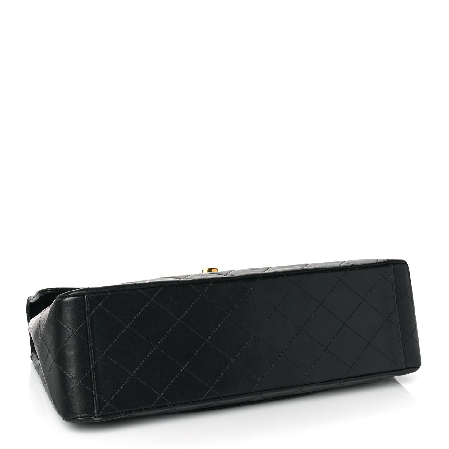 Lambskin Quilted XL Jumbo Single Flap Black