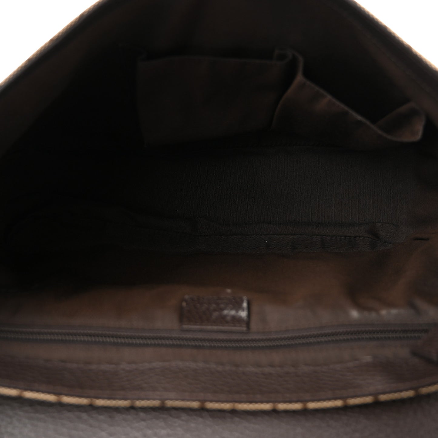 Monogram Large Flap Messenger Bag Beige Dark Brown