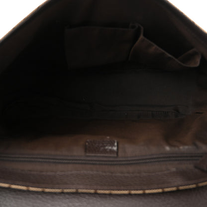 Gucci Monogram Large Flap Messenger Bag Beige Dark Brown 5 of 10