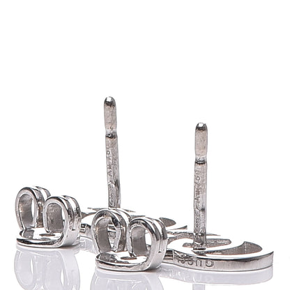 Gucci 18K White Gold GG Tissue Stud Earrings 3 of 6