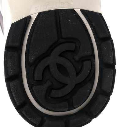 Chanel Fabric Laminated Calfskin Stretch CC Sneakers 39 White Silver 6 of 10
