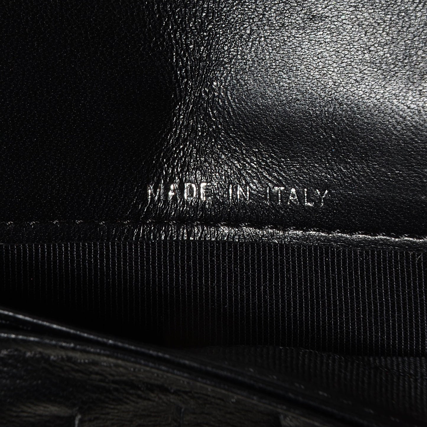 Lambskin Perforated Yen Wallet Black