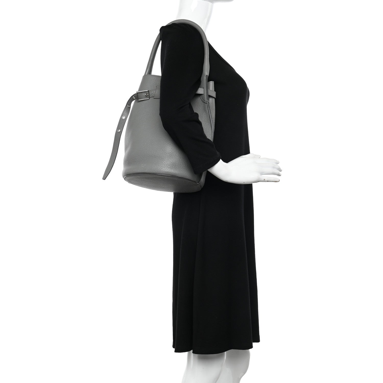 Celine Supple Grained Calfskin Big Bag Bucket Grey 2 of 12