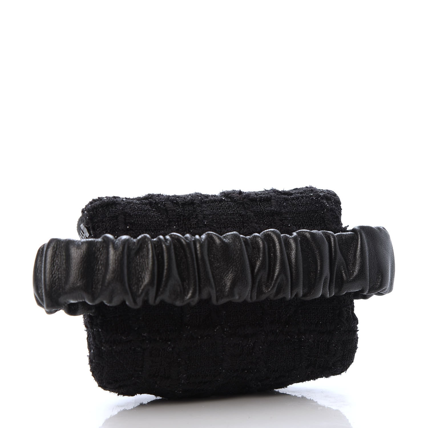 Chanel Tweed Lambskin Quilted Arm Coin Purse Black 3 of 8