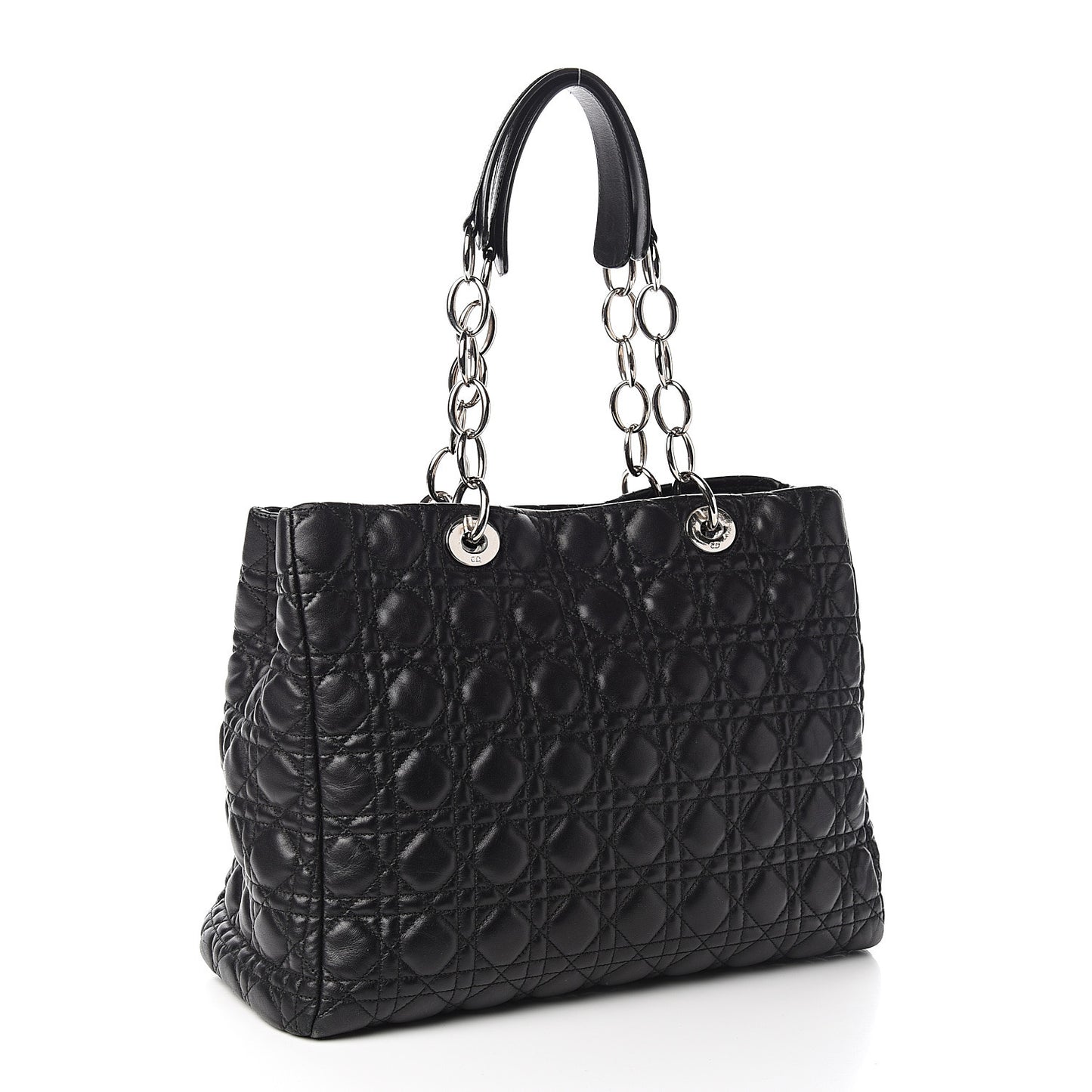Lambskin Cannage Medium Dior Soft Shopping Tote Black