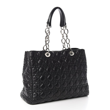 Christian Dior Lambskin Cannage Medium Dior Soft Shopping Tote Black 2 of 12