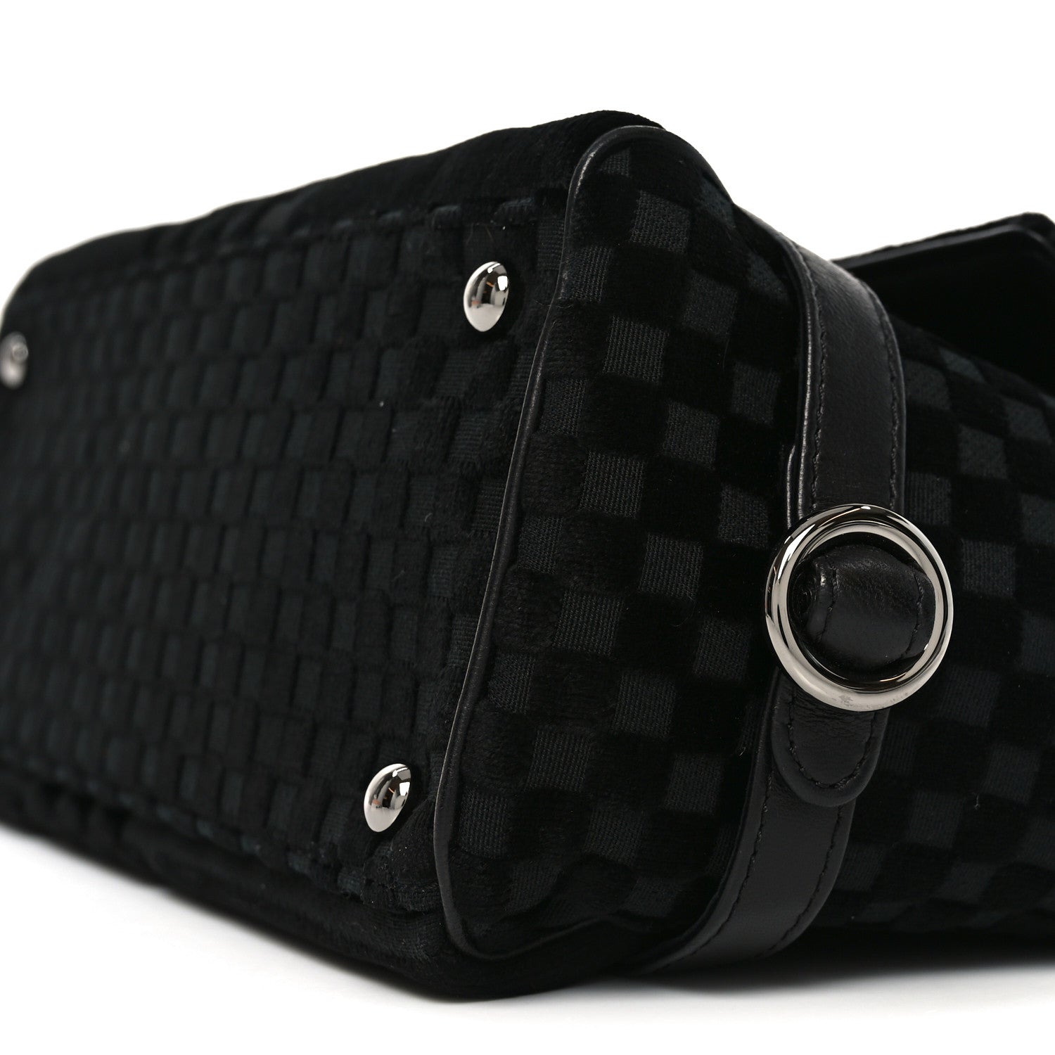 Chanel Velvet Checkered Flap Bag Black 10 of 10